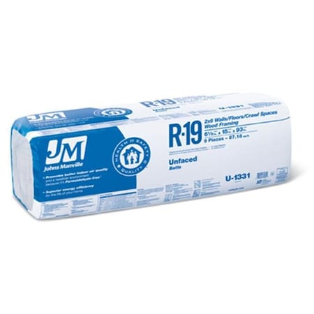 John Manville John Manville 90007869 R19 15 x 93 in. Unfaced Batt 128289